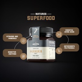 Gold Fern Honey - Raw New Zealand Manuka Honey | 8.8oz MGO 200+ | Pure, Natural, Unpasteurized, and Unfiltered Superfood Honey, Traceable from Hive to Hand.