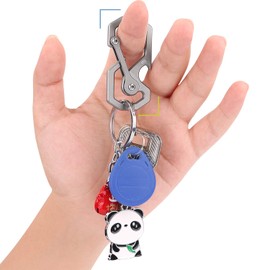 Tibitdeer Men's Keychain, Carabiner, Titanium Metal, Includes Key Ring, Bottle Opener Included, For Key Cases, Stylish, Cool, Lightweight, Titanium, Sturdy, Durable, For Home and Outdoor Use, Present,