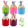 MAINOSHY 5 Pack Pencil Holder Cup, Plastic Pen Vase Pencil