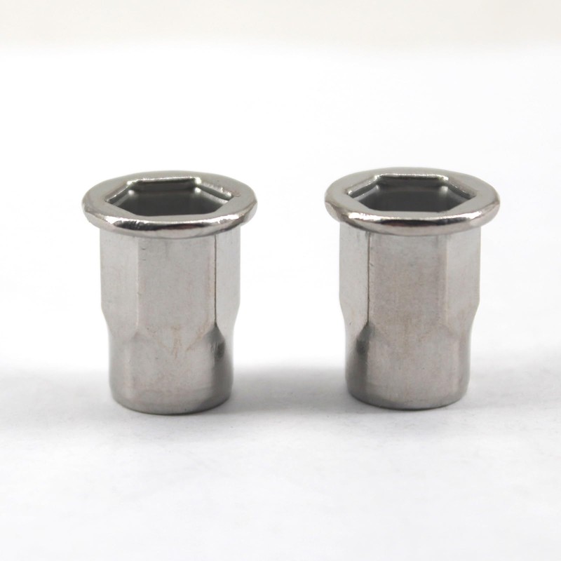 20Pcs M10x21 Stainless Steel Half Hexagon Rivet Nut Flat Head