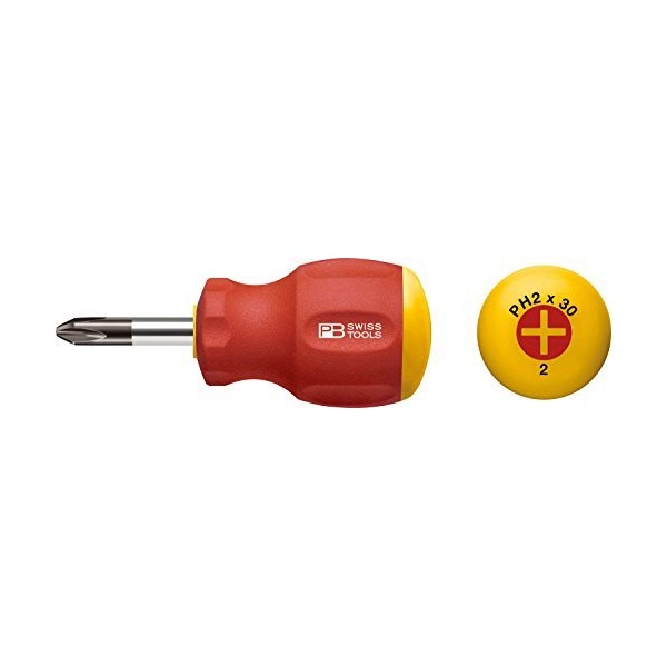 PB Swiss Tools SwissGrip Stubby Screwdriver for Phillips screws size 2