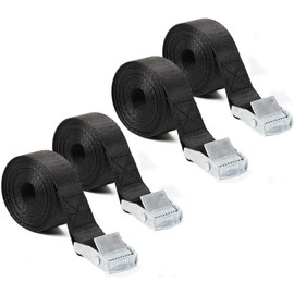 Set of 4, Load Tightening Belt, Multi-purpose, Fixing Belt, Equipment/Bicycle/Luggage Fastening Belt, Prevents Loads from Collapse, Adjustable, Earthquake Prevention Goods, Width 0.8 inches (20 mm), Length 6.6 ft (2 m)