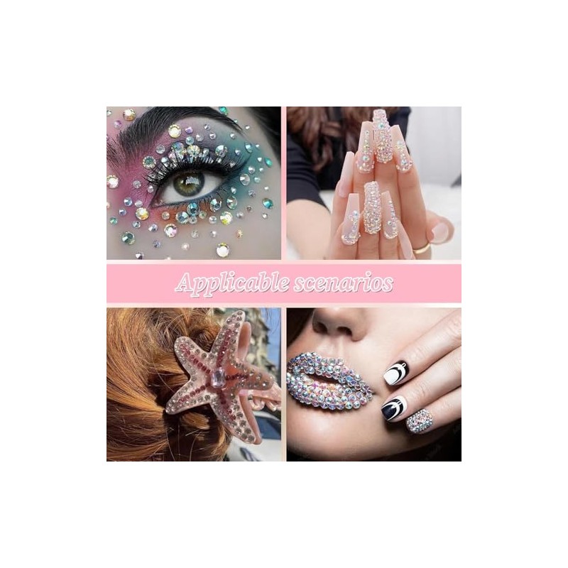 Bedazzling Kit Diamantes para Pegar, 24000pcs Brillantes Decoración de uñas
