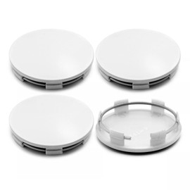 PVOTAWP 4PCS Wheel Center Caps by Size 2.36 x 2.2 x 0.57In Car Wheel Center Hub Cover for Chevy and Most Cars Hubcap, Vehicle Rim Hub Modification Decoration Protector Snap-in Caps Accessories(White)