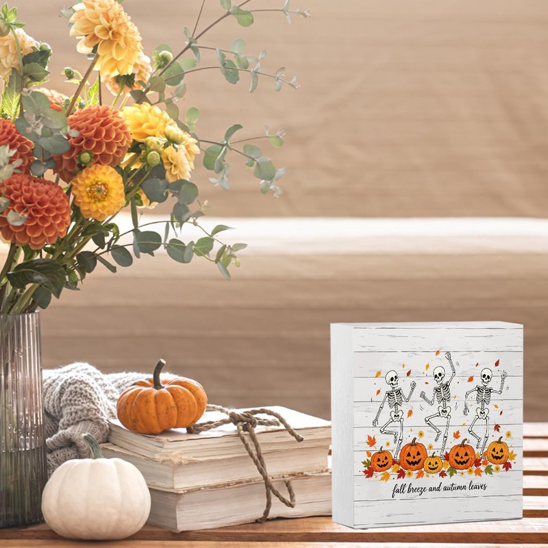Funny Fall Halloween Pumpkin Sign Home Office Decor Autumn Decorations