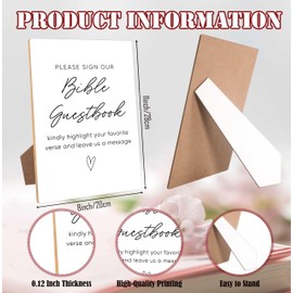 Minimalist Bible Guest Book Sign, Wedding Signs for Reception, Wedding Shower Decorations, 8 X 11" Wooden Wedding Table Signs Guest Book Sign for Party, Anniversary, Retirement, Graduation, 01