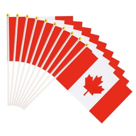 50 Pack Mini Canada Flags, 5.5x8.3 Inch, Grand Opening, Carnival, Party Celebration