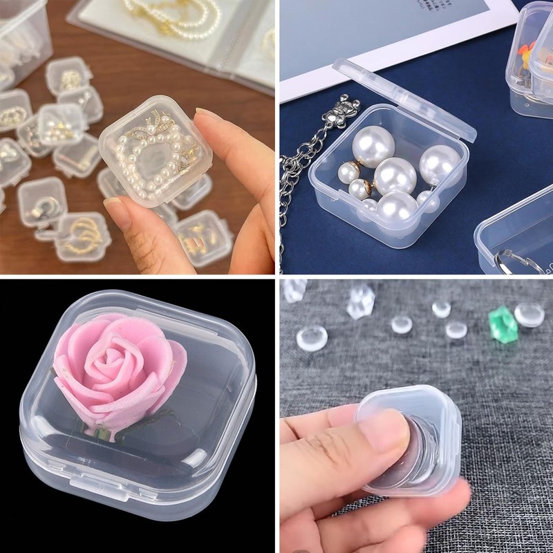 Prmape Pack of 50 Storage Boxes with Lids Small, 3.5