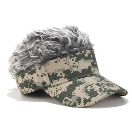 Itisyou Men's Visor, Fishing Hat, Stylish, Sun Visor, Golf, Visor, Hat, Hat with Wig, Disguise, Joke Goods (A)