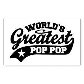 CafePress World's Greatest Pop Pop Rectangle Bumper Sticker Car Decal