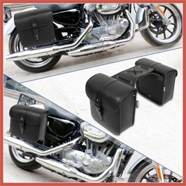 ACROPIX Pair Universal Motorcycle Saddlebag Side Tool Bags Cycling Luggage Bag Quick Release Buckles Black 10.24"x4.33"x9.45" Car Parts