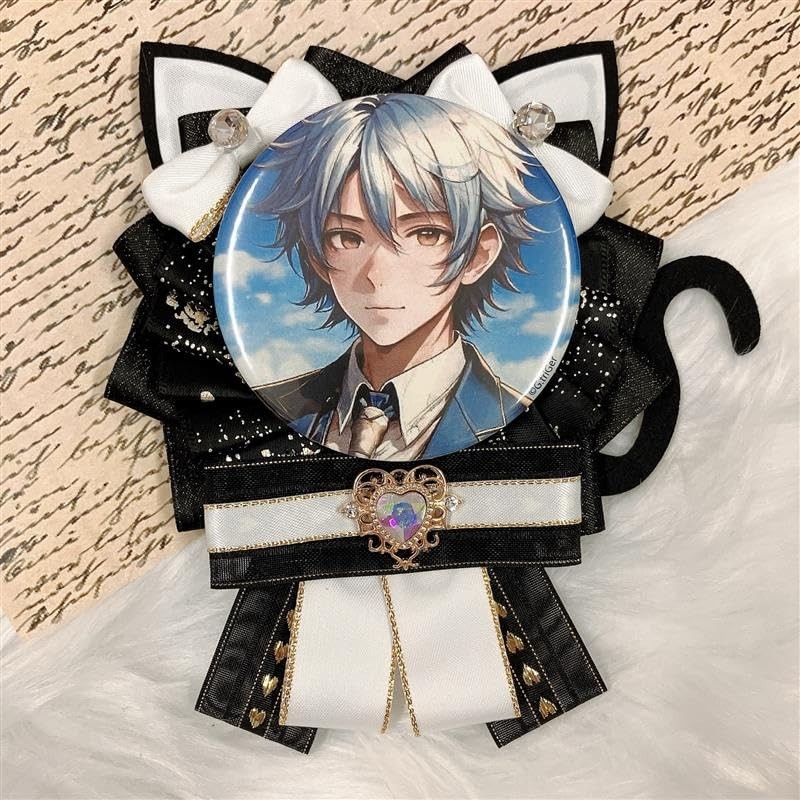 G.triGer WH 57mm Cat Ears Rosette Can Badge White