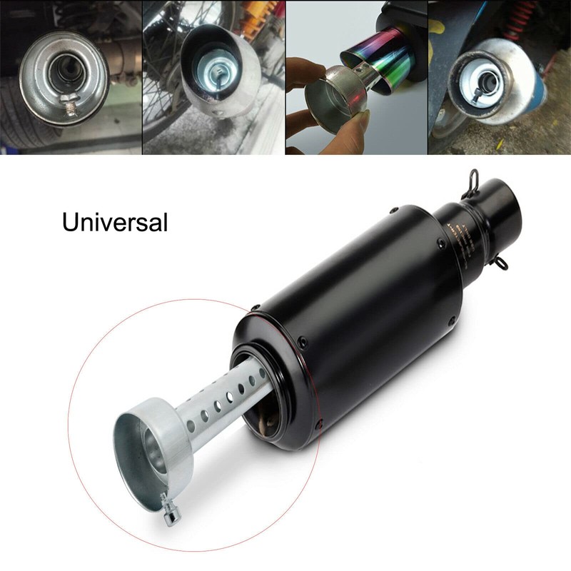 TOTMOX Motorcycle Exhaust Silencer 42 mm Silver, 1 Piece Universal