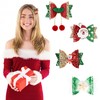4 PCS Christmas Hair Clips for Kids,Glitter Sequins Hair Bow