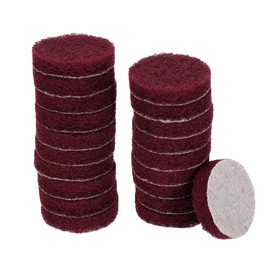 HARFINGTON 20pcs Scrubber Scouring Pads 450 Grits 2 Inch Drill Power Brush Hoop and Loop Surface Conditioning Disc Drill Scuffing Disc Scrub Pads for Home Kitchen Cleaning, White