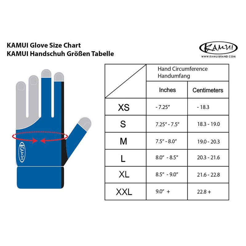 KAMUI Quick-Dry Gloves Size XXL Blue for Left Hand