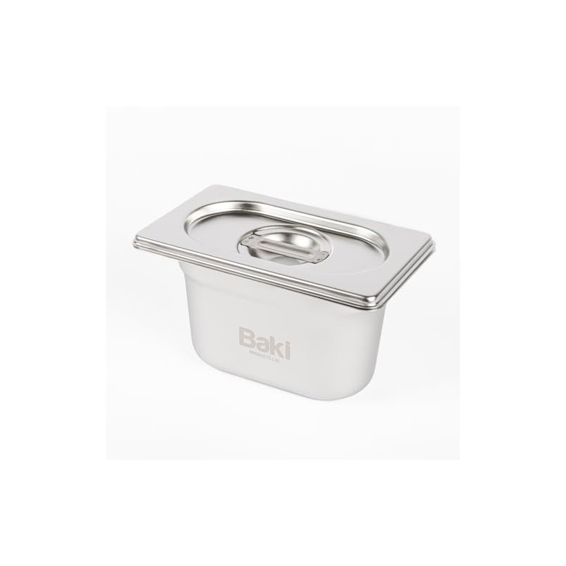 Baki Stainless Steel Gastronorm Container 1/9 Food Pan 65, 100,