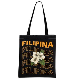 MEIKIUP Philippines Culture Gift Filipina Canvas Tote Bag Philippines Travel Gifts Philippines Filipino Sun & Star Tote Bag (FILIPINA Tote Bag)