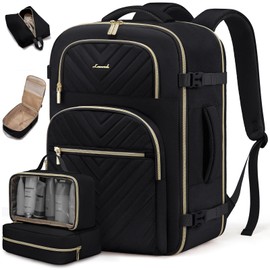 LOVEVOOK Travel Backpack Carry on Flight Approved 40L,Waterproof TSA Travel Essentials Personal Item Backpack for Women Men,Large Carry on Luggage Suitcase Travel Bag for Airplane with 3 Packing Cubes