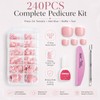 240PCS Pink False Toenails, French Style Press on Toe Nails