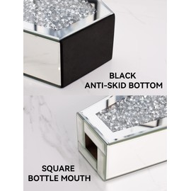 Flower Vase Crushed Diamond Vases for Decor Silver Mirror Vases for Centerpieces, Bling Crystal Decorative Glass Vase for Home Decor, 12 Inch - Can’t Hold Water