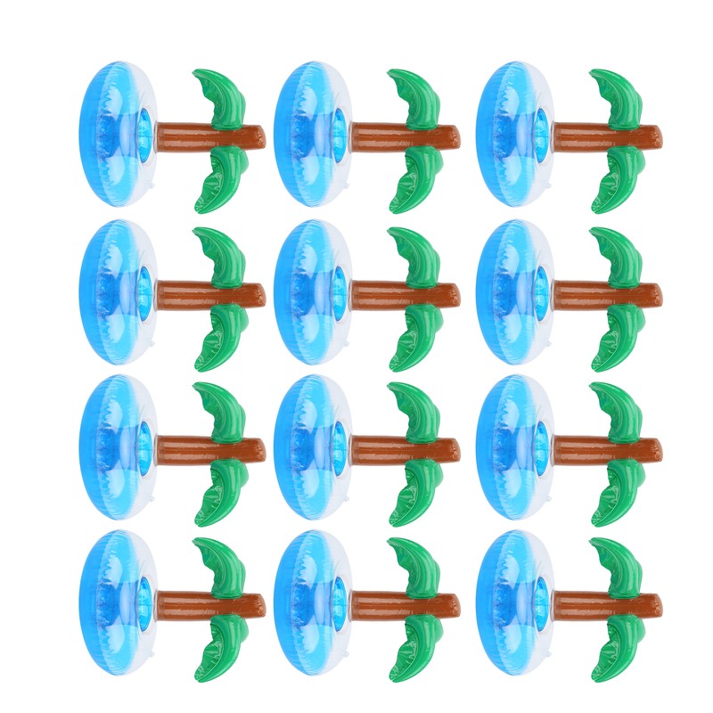 12pcs Coconut Trees Inflatable Pool Drink Holder Beach Party Cup