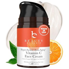 Beauty by Earth Crema facial con vitamina C, fabricada en Estados Unidos con ingredientes orgánicos y naturales, crema iluminadora de piel para la car