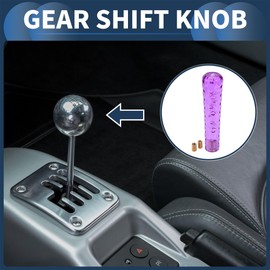 INFINAUTO Car Shift Knob, 20cm Universal for Automatic and Manual Vehicle Gear Shifter Knob with 2 Adapter Acrylic Purple, 1 Set