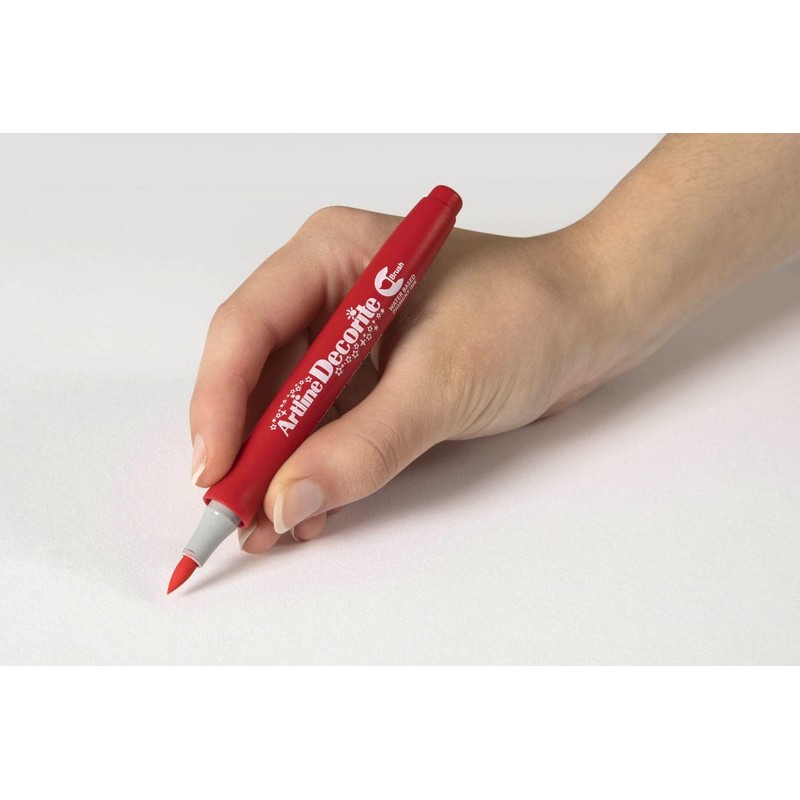 Artline 'Decorite' Red Brush Marker Pen for Card, Glass, Metal