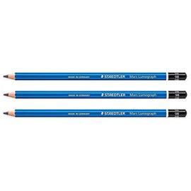 Staedtler Mars Lumograph Pencil 100mm Lead 2mm Pack of 3Blue 9B