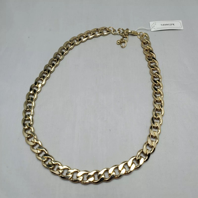 Bijou Drive Reversable Gold Link Pink Enamel Accents Chain Statement