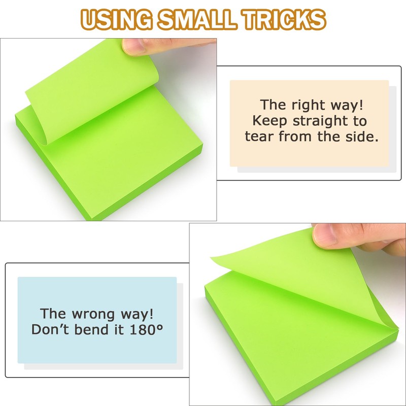 Pop Up Sticky Notes 3x3 inch Bright Colors Self-Stick Pads