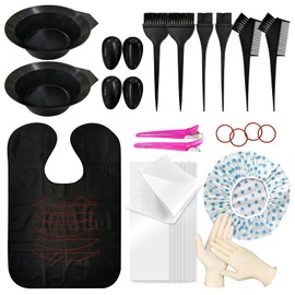 SNAILGARDEN 47 Piece Hair Dye Set Hair Dyeing Accessories, Hair Colouring Kit with Hair Dye Paper Dye Bowls Dye Brushes Ear Protection Gloves Hair Dye Cape Hair Colouring Set for DIY Salon