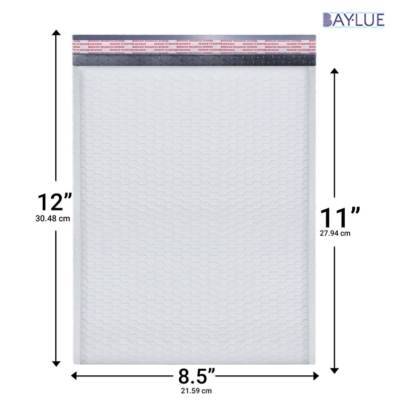 White 8.5x12 Inch Poly Bubble Mailers #2 |Self Seal Padded