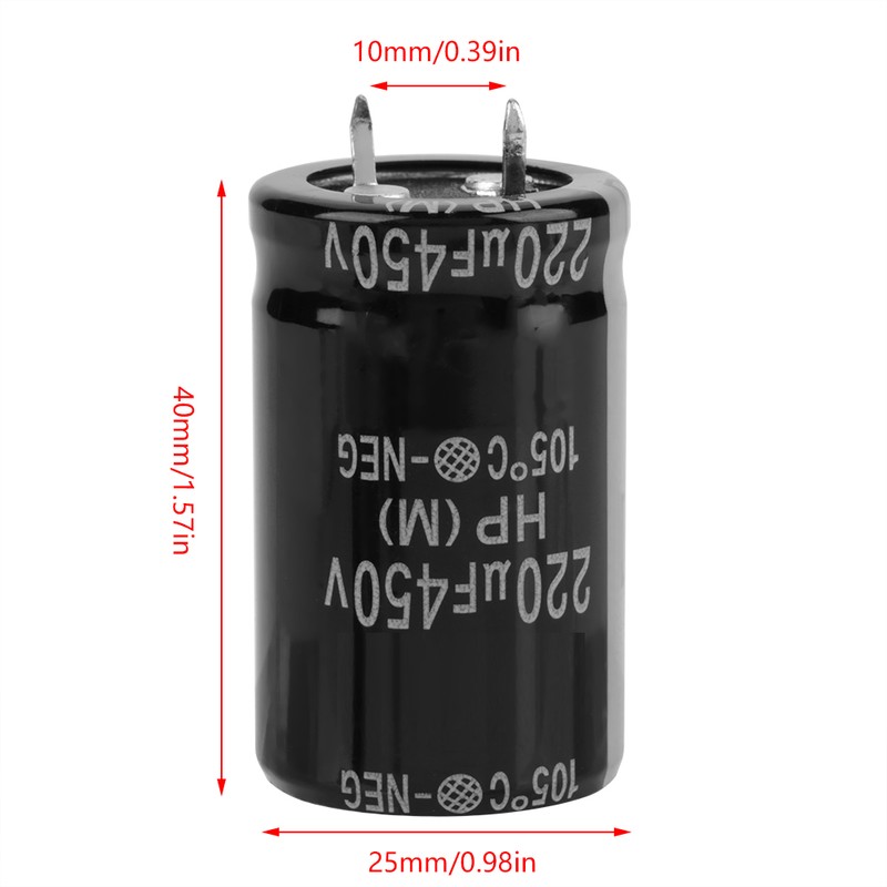 10Pcs 450V 220uF Radial Electrolytic Capacitor Set Electronic Component Kit