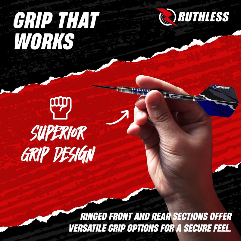 RUTHLESS Blue Falcon Professional Tungsten Steeltip Darts Set in 23g