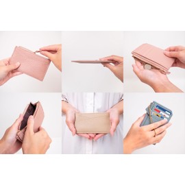 Mont Solaire Card Case, Fragment Case, Pass Case, Commuter Holder, Mini Wallet, Business Card Holder, Coin Purse, Women's, Anti-Skimming, RFID Blocking, Thin, Lightweight, Cute, Genuine Leather,