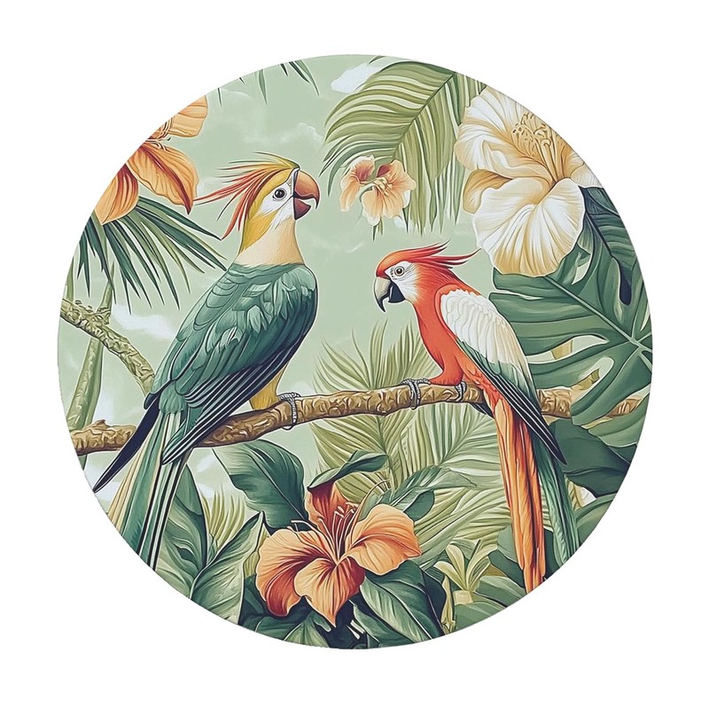 Yesad Round Fitted Tablecloth with Elastic, Waterproof Table Protector for