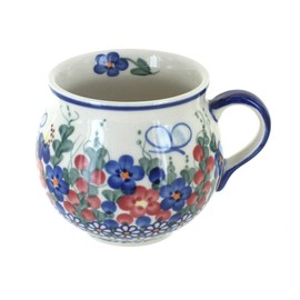 Blue Rose Polish Pottery Garden Butterfly Bubble Mug
