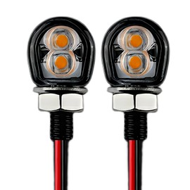 KICARYAJP Motorcycle Turn Signal, LED, Small, High Visibility, Ultra Brightness, General Purpose, M8 E-Mark, Amber, 12 V, PC Lens, Ultra Small, Ultra-Small, Ultra-Small, Waterproof, LED Turn Signal,