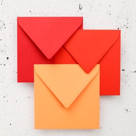 Clairefontaine 5588C Pack of 20 Envelopes Pollen, 140 x 140 mm, 120 g, Ideal for Invitations and Correspondence, Cherry Red, 1 Pack