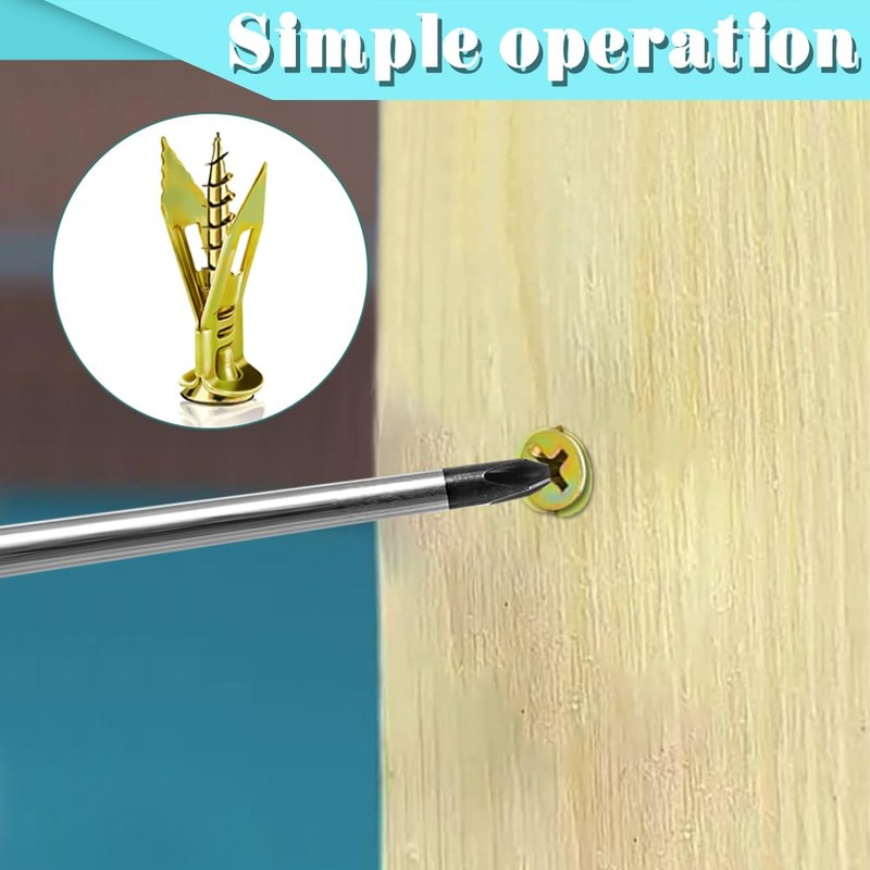 80 Pcs Self-Drilling Anchors, Anchor(0.47X1.57inch) and Screws for Heavy Duty,