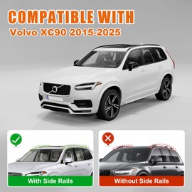 Roof Rack Cross Bars for Volvo XC90 XC-90 2015-2026 Anti-Theft Lockable Roof Rails Aluminum Roof Luggage Rack Carrier(Silver & Black)