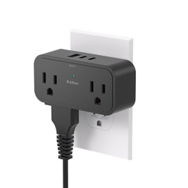 Cruise Ship Essentials, Travel Power Strip - Outlet Extender with 4 AC Outlets 3 USB (2 USB C), No Surge Protector Cruise Approved for Carnival, Royal, Multi Plug Adapter for Cruise Travel Essentials