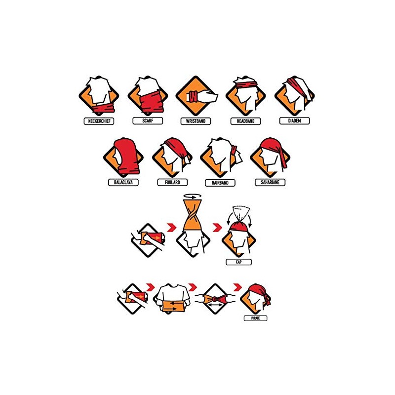 Buff Coolnet UV+ Multifunctional Scarf, orange