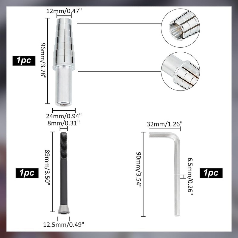 1Set Heavy Duty Expanding Ring Mandrel with Hex Allen Key