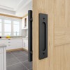 WINSOON 2PCS 12"Sliding Barn Door Handles Black Hardware with Flush