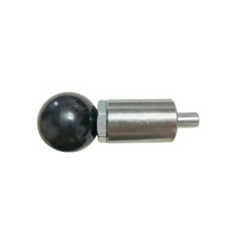 Ball- Handle Spring Loaded Pop Pin Spring Loaded Zinc Plated Steel Plunger POP Pull Pin Tire Carrier Pin , Black Plastic T-Handle Knob Round Nut W/Grub Screw Lock. (Ball- Handle, 1/2" Diameter)