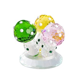 NaneTidy Colorful Crystal Mushroom Ornament Figurines Decor Glass Mushroom Sculpture Collectible Glass Paperweight Tabletop Centerpiece for Home Office Decor