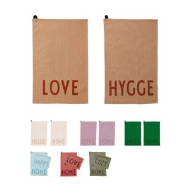 Design Letters Lieblings Set of 2 Tea Towels, 60 x 40 cm, 100% Organic Cotton Tea Towels, Dishcloths, Kitchen Towels with Oeko-Tex Certified, Soft, Absorbent and Dries Quickly